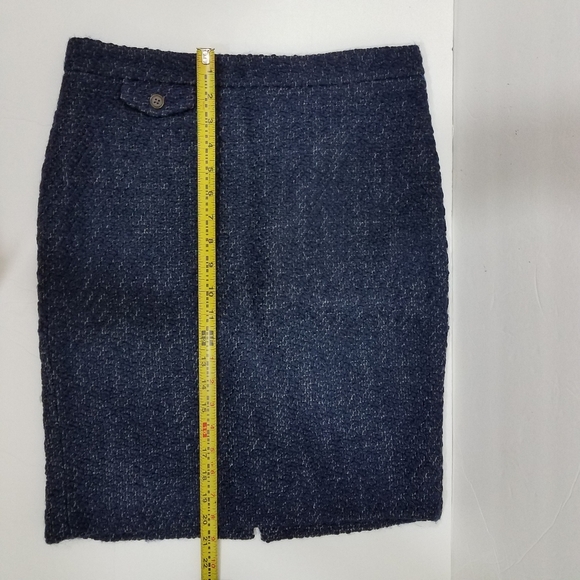 J Crew The Pencil Skirt 4 Wool Navy - Picture 10 of 14